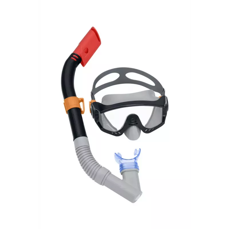 Bestway Set de buceo máscara, tubo, aletas negro 25020