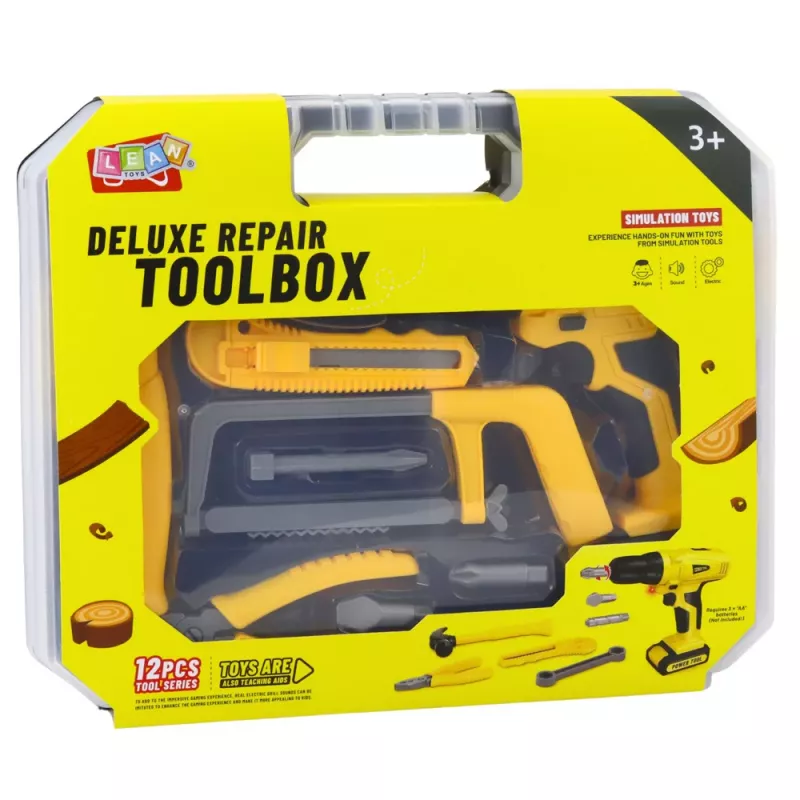 LEAN TOYS Kit DIY maletín de herramientas destornillador luces y sonidos
