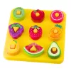 LEAN TOYS Puzzle educativo para niños frutas geométricas puzzle encajable