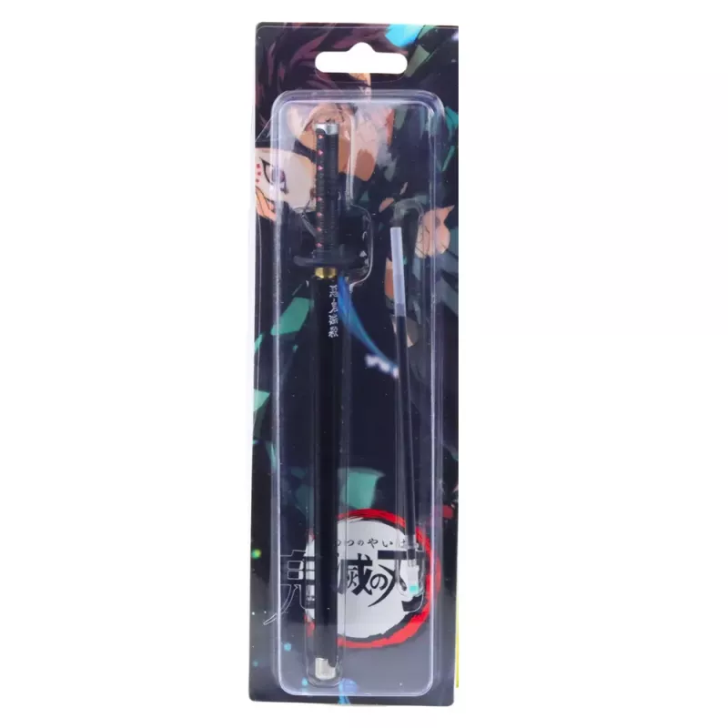 LEAN Bolígrafo de metal Katana espada anime tinta negra recargable negro