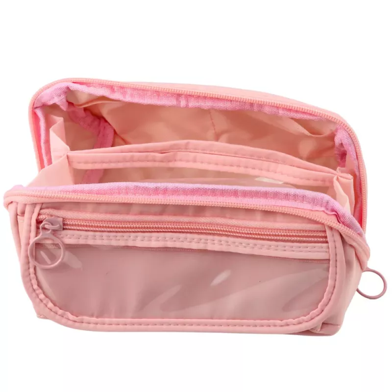 LEAN Estuche escolar, ampliable, espacioso, rosa, 20x10 cm