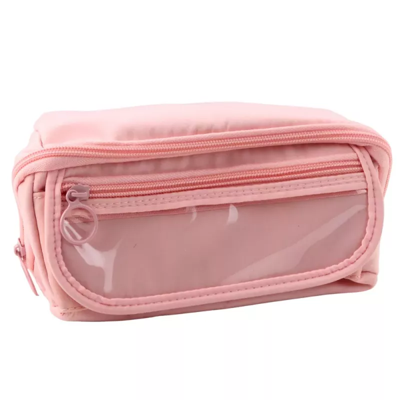 LEAN Estuche escolar, ampliable, espacioso, rosa, 20x10 cm