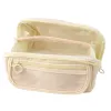 LEAN Estuche escolar, ampliable, espacioso, crema, beige, 20x10 cm