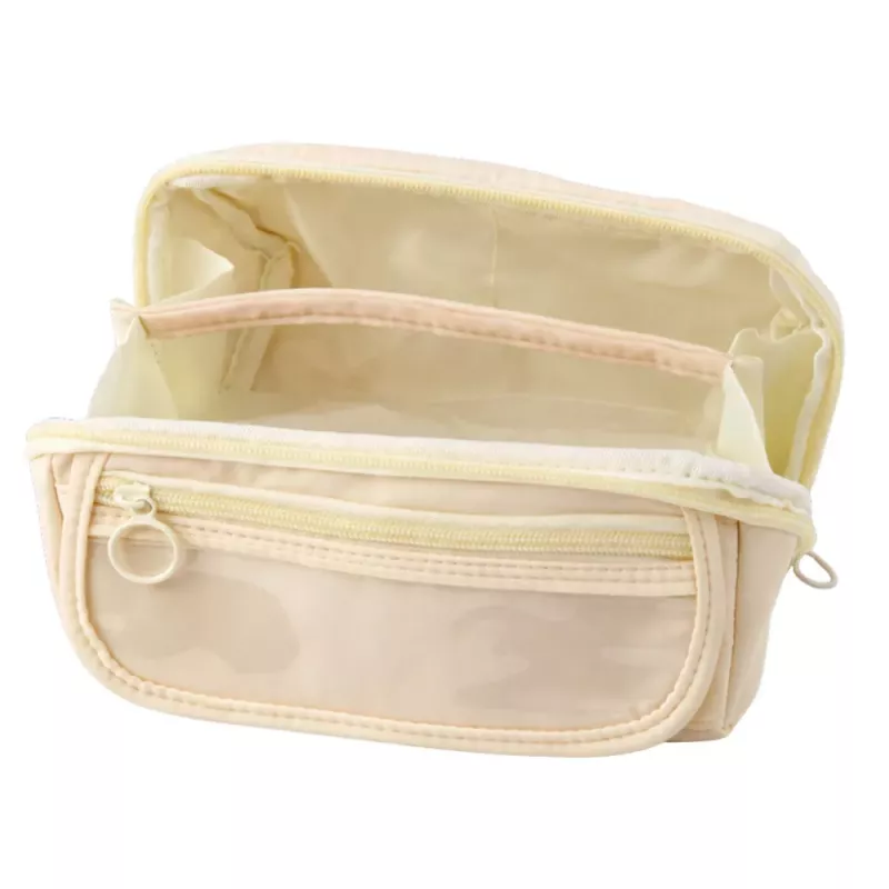 LEAN Estuche escolar, ampliable, espacioso, crema, beige, 20x10 cm