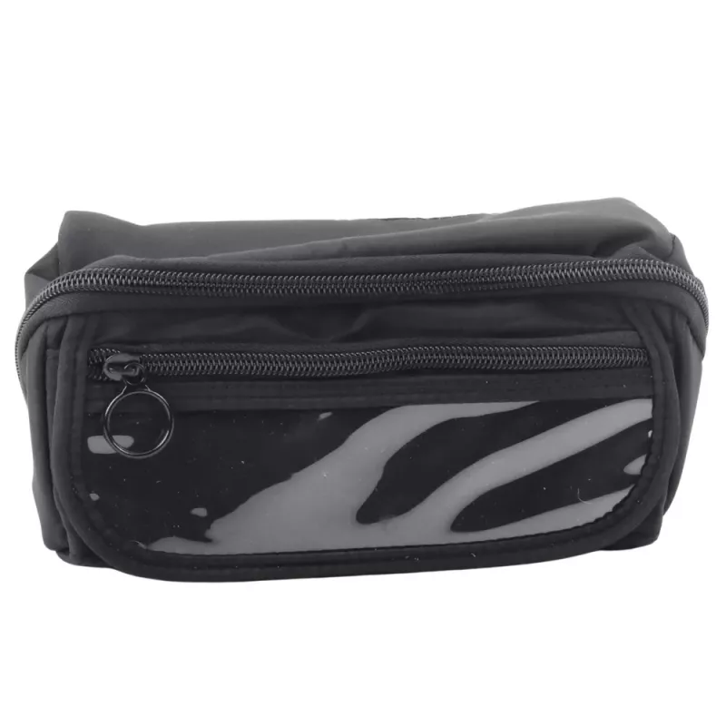 LEAN Estuche escolar, ampliable, espacioso, negro, 20x10 cm