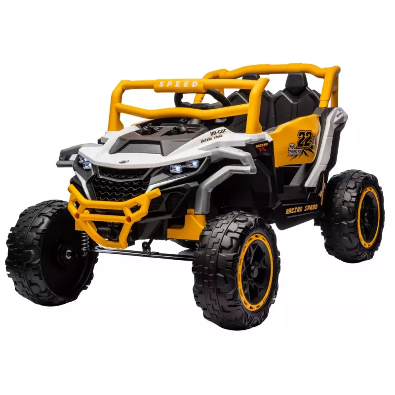 LEAN CARS M1 vehículo a pilas blanco y amarillo 4x4