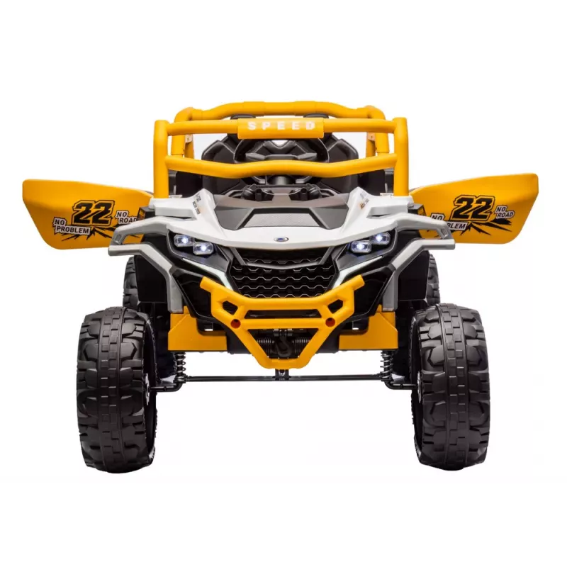 LEAN CARS M1 vehículo a pilas blanco y amarillo 4x4