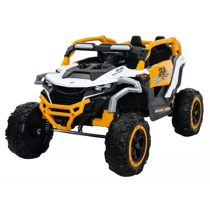 LEAN CARS M3 amarillo y blanco vehículo a batería 4x4