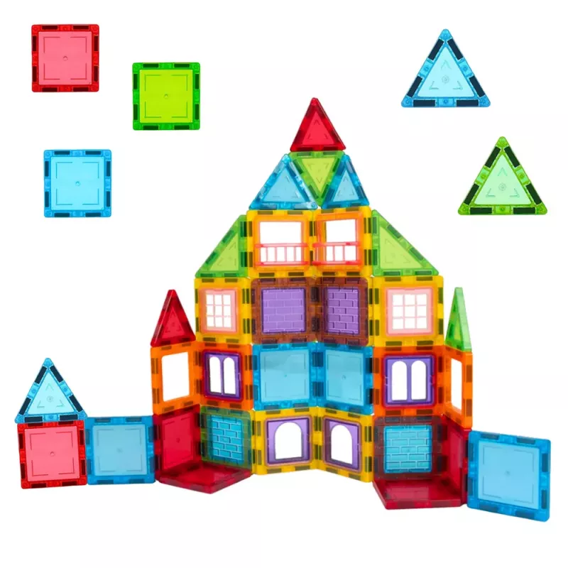 LEAN TOYS bloques magnéticos 3D puzzle de construcción multicolor 45 uds.
