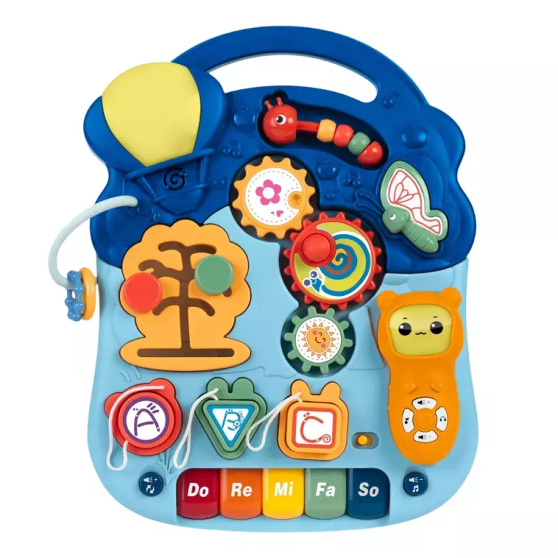 LEAN TOYS mesa de aprendizaje interactiva para niños pequeños con luz y sonido, pastel, 6 en 1