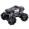 LEAN TOYS coche de policía todoterreno RC con luces y efecto de humo 1:16