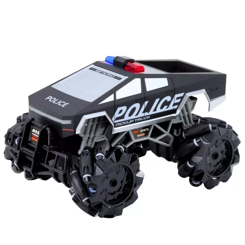 LEAN TOYS vehículo todoterreno pickup de policía teledirigido RC con luces y humo 1:16