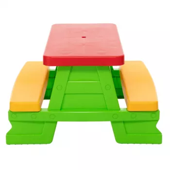 Dorex set de mesa y bancos de jardín para niños verde 5067