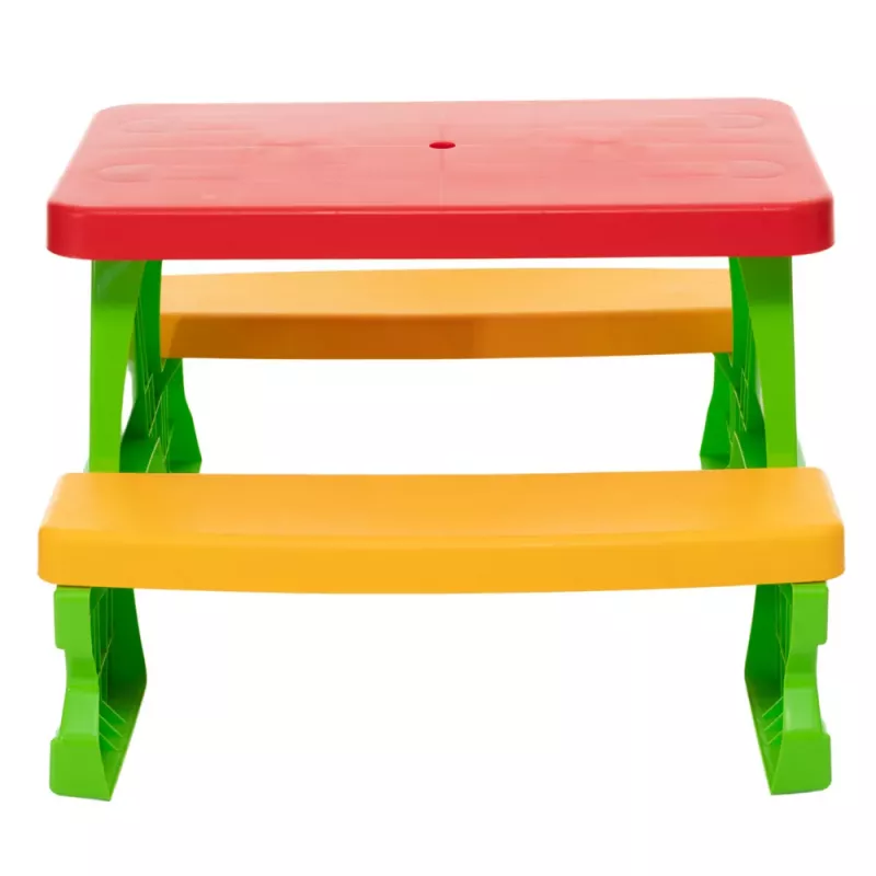 Dorex set de mesa y bancos de jardín para niños verde 5067