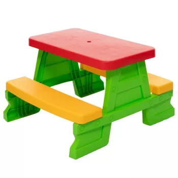 Dorex set de mesa y bancos de jardín para niños verde 5067