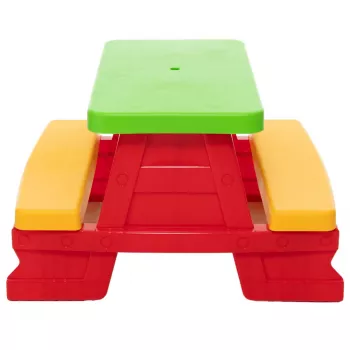 Dorex set de mesa y banco de jardín para niños rojo 5067
