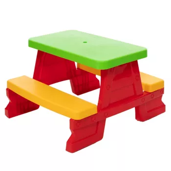 Dorex set de mesa y banco de jardín para niños rojo 5067