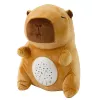 LEAN TOYS peluche capibara con proyector de estrellas y canciones de cuna, marrón
