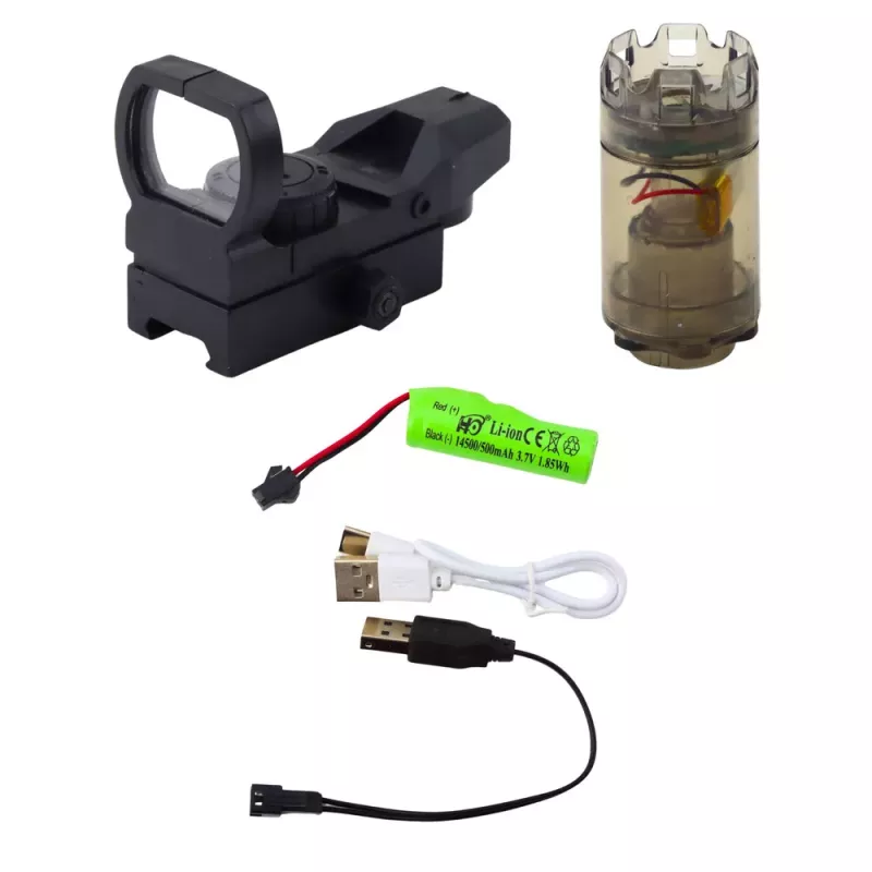 LEAN TOYS pistola de agua eléctrica M416 con visor iluminado 450 ml 8-10 m