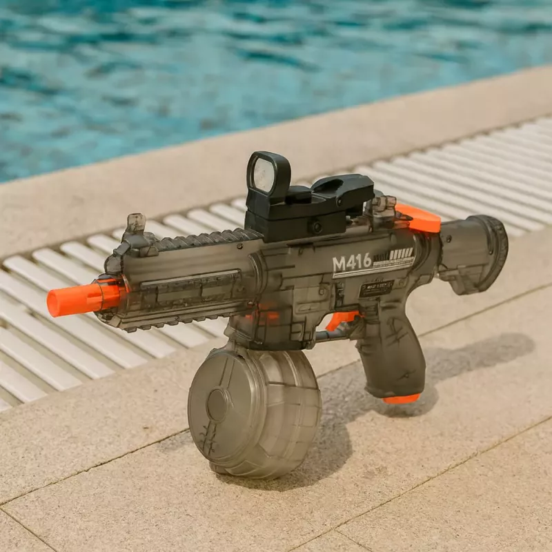 LEAN TOYS pistola de agua eléctrica M416 con visor iluminado 450 ml 8-10 m