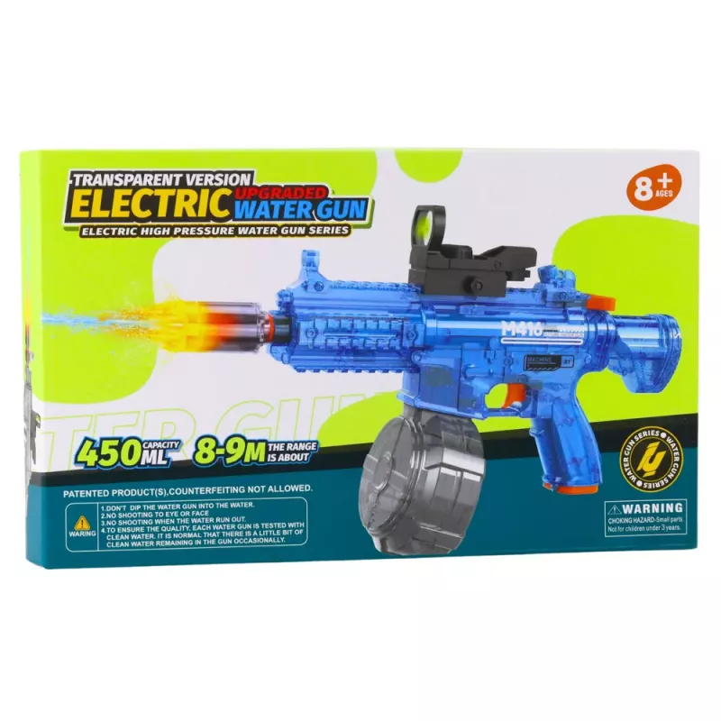 LEAN TOYS pistola de agua eléctrica M416 con visor iluminado 450 ml 8-10 m