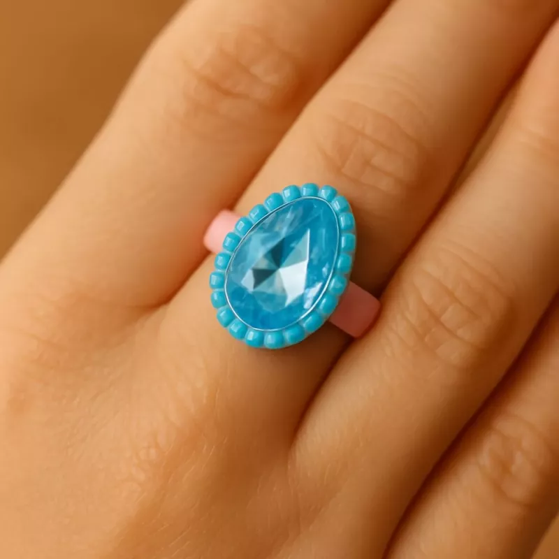 LEAN TOYS set de belleza anillos para niños diamantes de colores 50 uds.