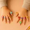 LEAN TOYS set de belleza anillos para niños diamantes de colores 50 uds.