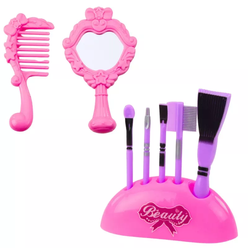 LEAN TOYS set de belleza tocador en maleta 2 en 1 accesorios unicornio rosa