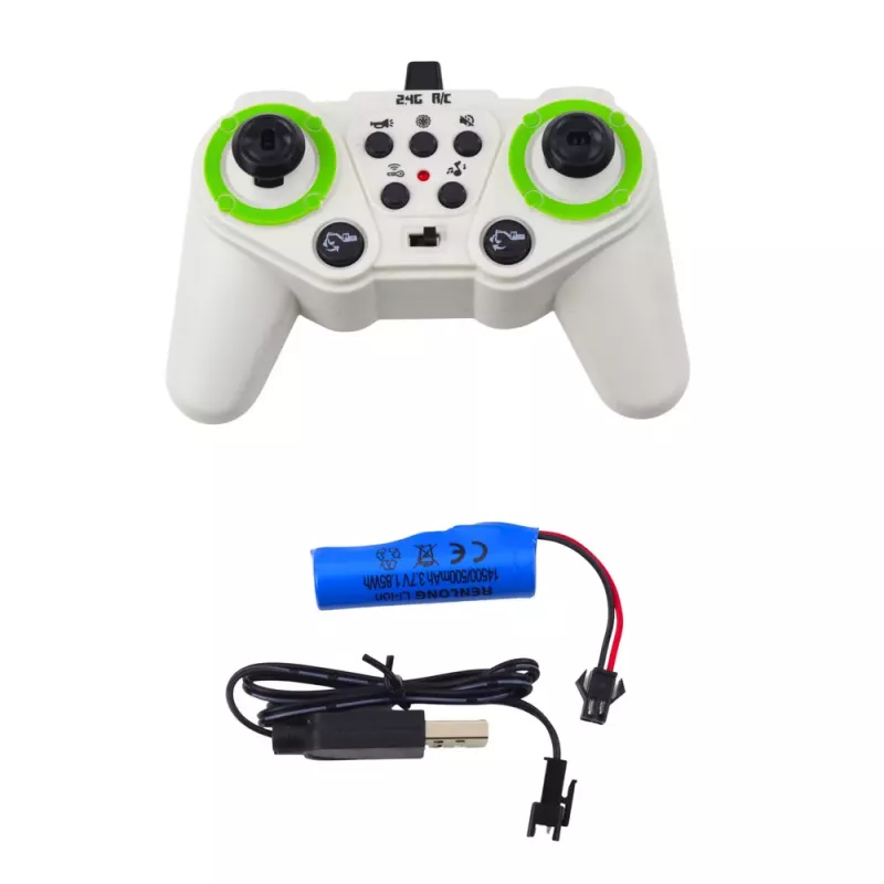 LEAN TOYS volquete teledirigido RC con luz y sonido blanco 1:24