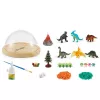LEAN TOYS set creativo DIY terrario de dinosaurio con luz nocturna de cúpula