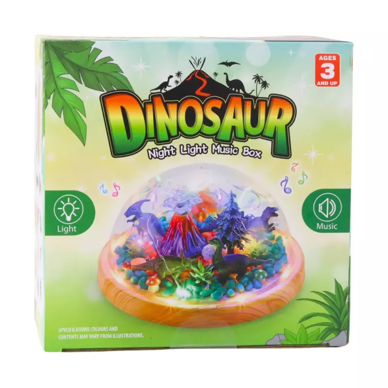 LEAN TOYS set creativo DIY terrario de dinosaurio con luz nocturna de cúpula