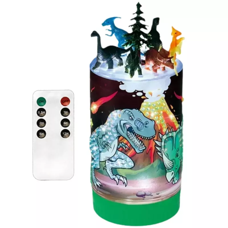 LEAN TOYS kit creativo DIY dinosaurios en un frasco luz nocturna mando a distancia