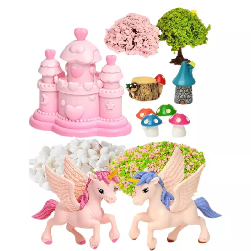 LEAN TOYS kit creativo terrario unicornios luz nocturna control por voz DIY