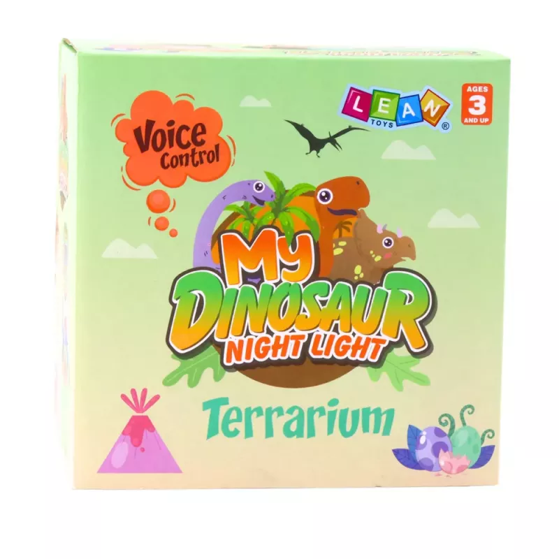 LEAN TOYS kit creativo DIY terrario de dinosaurio con luz nocturna control por voz