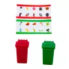 LEAN TOYS Camión de basura con contenedor, luz y sonido, verde, escala 1:16