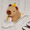 LEAN TOYS Pulsera de peluche autoajustable ganso con capibara