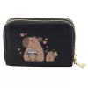 LEAN Monedero de dos compartimentos con ranuras para tarjetas capibara negro 12.5 x 8.5 cm