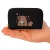 LEAN Monedero de dos compartimentos con ranuras para tarjetas capibara negro 12.5 x 8.5 cm