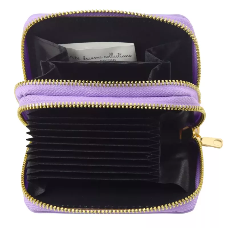 LEAN Monedero de dos compartimentos con ranuras para tarjetas capibara morado 12,5 x 8,5 cm
