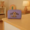 LEAN Monedero de dos compartimentos con ranuras para tarjetas capibara morado 12,5 x 8,5 cm
