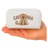 LEAN Monedero de dos compartimentos con ranuras para tarjetas capibara blanco 12.5 x 8.5 cm