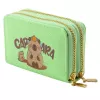 LEAN Monedero de dos compartimentos con ranuras para tarjetas capibara verde 12.5 x 8.5 cm