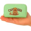 LEAN Monedero de dos compartimentos con ranuras para tarjetas capibara verde 12.5 x 8.5 cm