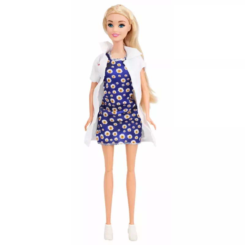 LEAN TOYS Hospital móvil ambulancia con camilla 2 en 1 muñeca doctora con accesorios