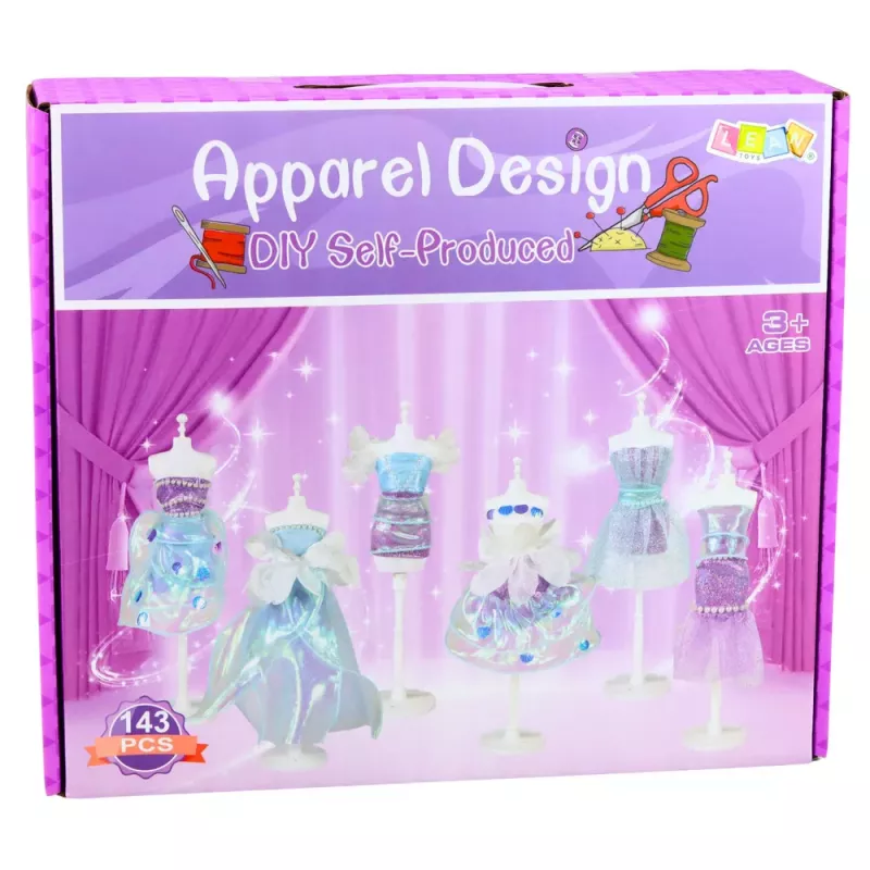 LEAN TOYS Set de costura DIY vestido de muñeca Little Fashion Designer 143 piezas