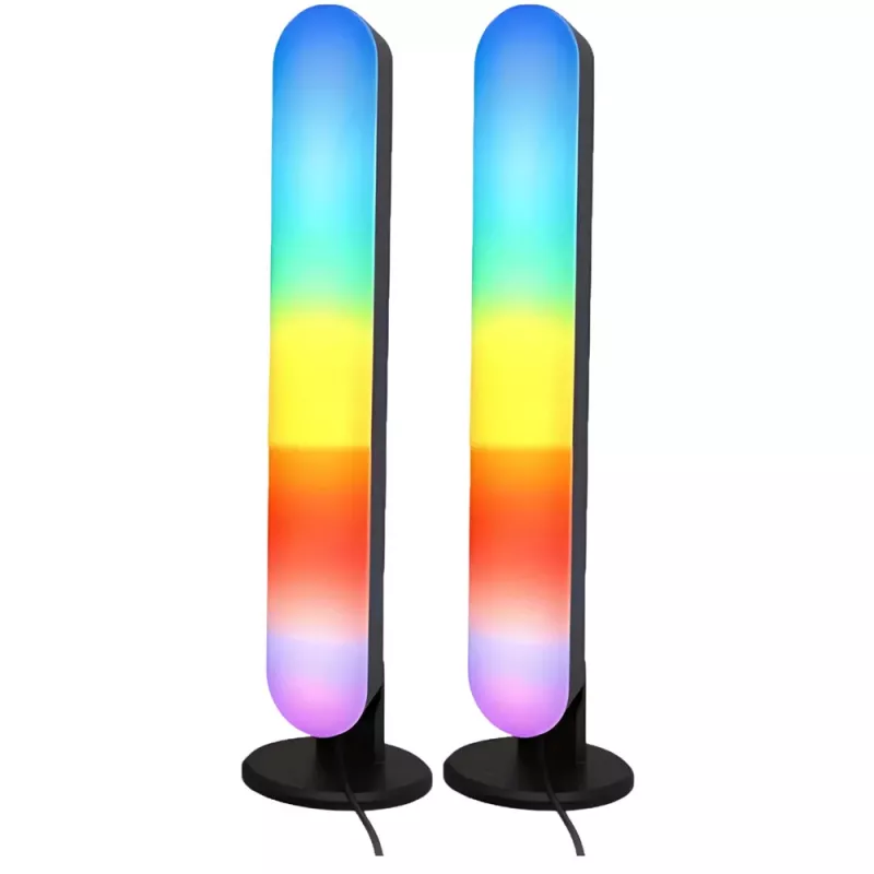 LEAN Set de 2 lámparas de escritorio gaming LED RGB ambientales con mando a distancia
