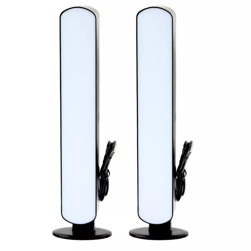 LEAN Set de 2 lámparas de escritorio gaming LED RGB ambientales con mando a distancia