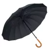 LEAN Paraguas automático grande con protección para brazos 24 varillas negro 115 cm
