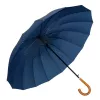 LEAN Paraguas automático grande con funda de hombro 24 varillas azul marino 115 cm