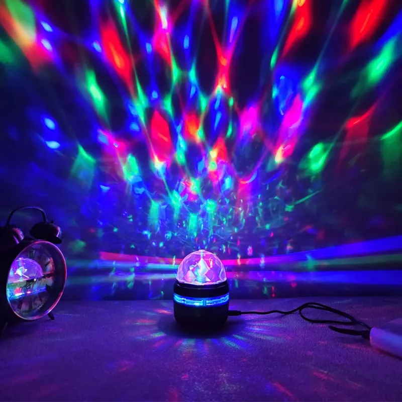 LEAN Bola proyector lámpara nocturna luces LED de colores 360° con mando a distancia
